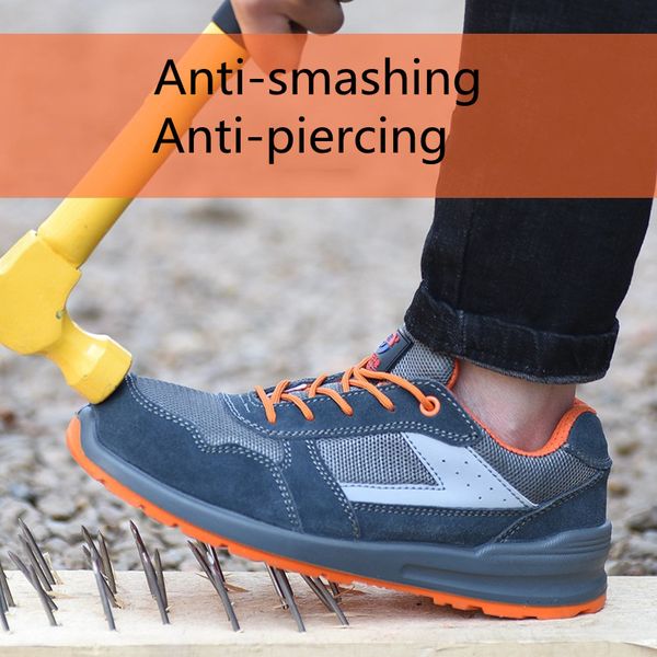 men's steel toe cap work boots lightweight breathable outdoor casual sneakers anti-smashing puncture proof safety shoes for men, Black
men's steel toe cap work boots lightweight breathable outdoor casual sneakers anti-smashing puncture proof safety shoes for men, Black