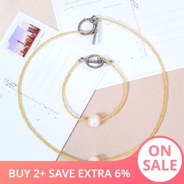 daimi 11-12mm threaded freshwater pearl jewelry sets pearl sets for women, Black