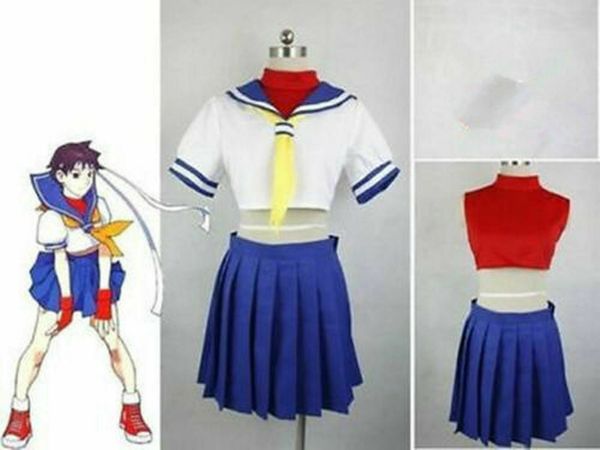 уличный боец сакура равномерный косплей костюм на заказ, Black;red 
уличный боец сакура равномерный косплей костюм на заказ, Black;red