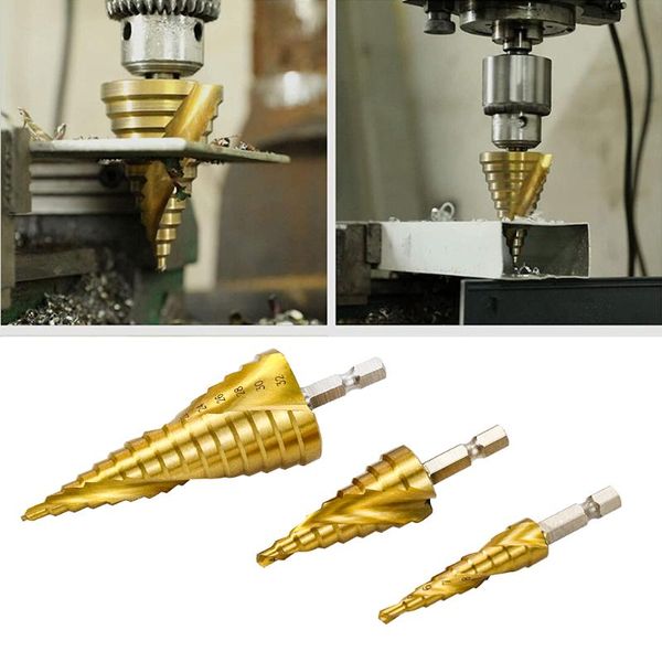 3pcs drill bit metal drilling wood drilling high speed steel woodworking tools hole cutter cone drill 4-12/20/32mm hand tool set 
3pcs drill bit metal drilling wood drilling high speed steel woodworking tools hole cutter cone drill 4-12/20/32mm hand tool set