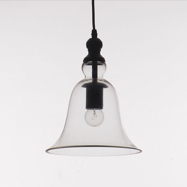 clear bell shape rustic hanging lamp loft retro glass pendant lamp