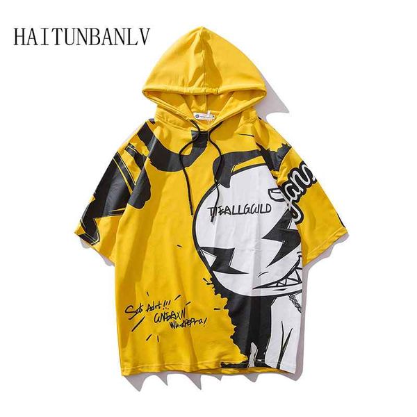 new hip hop cartoon pattern casual hooded t-shirts 2019 summer fashion short sleeve harajuku tees streetwear tshirts, White;black
new hip hop cartoon pattern casual hooded t-shirts 2019 summer fashion short sleeve harajuku tees streetwear tshirts, White;black