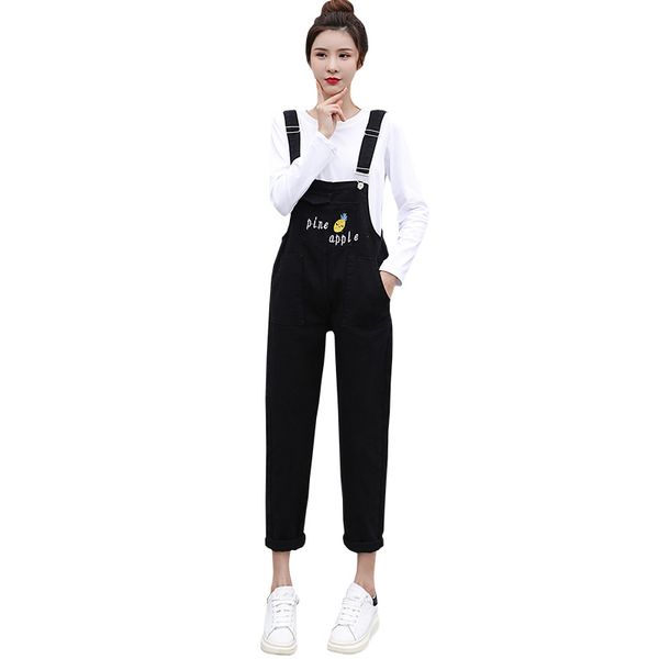 2019 new autumn jeans women cute pink denim jumpsuit loose high waist harajuku fruit pineapple embroidered denim bib pants, Blue
2019 new autumn jeans women cute pink denim jumpsuit loose high waist harajuku fruit pineapple embroidered denim bib pants, Blue