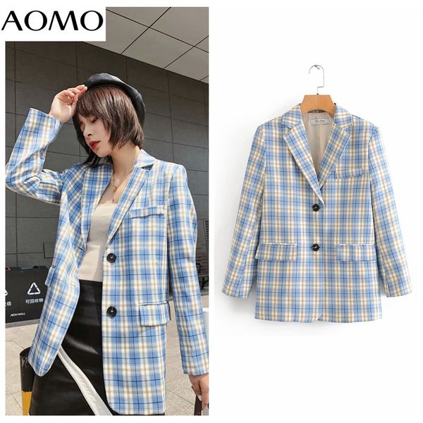 aomo 2020 autumn korean style women plaid blazer female long sleeve elegant jacket ladies blazer formal suits da27a, White;black
aomo 2020 autumn korean style women plaid blazer female long sleeve elegant jacket ladies blazer formal suits da27a, White;black