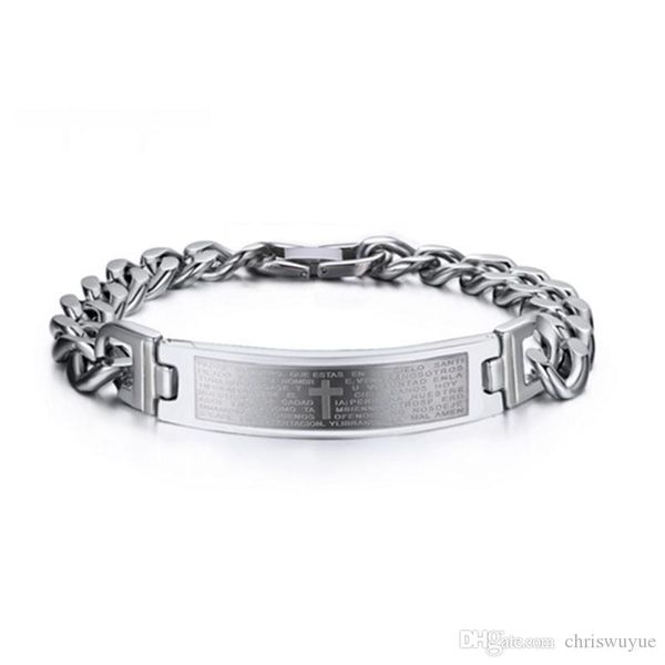 silver bible cross link chain charms bracelet 316l stainless steel men bangles jewelry bracelets & bangles toggle-clasps, Black
silver bible cross link chain charms bracelet 316l stainless steel men bangles jewelry bracelets & bangles toggle-clasps, Black