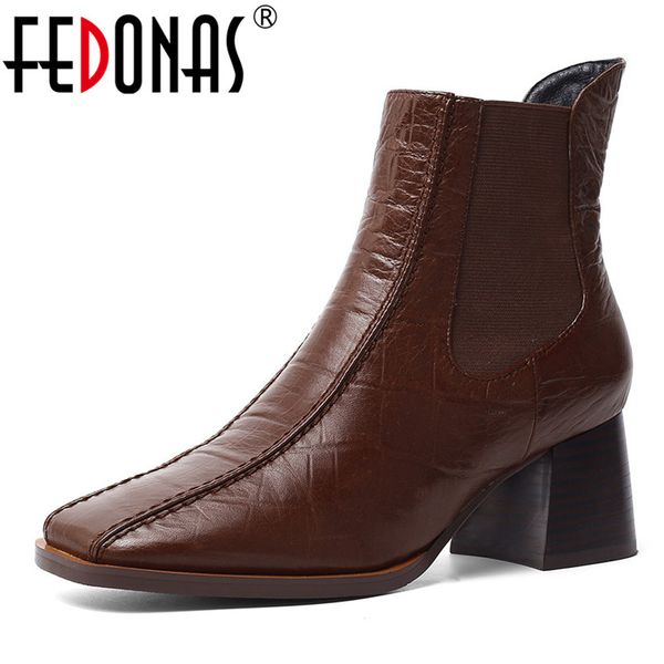 fedonas retro boots women warm autumn winter ankle boots genuine leather office shoes woman high heels big size, Black
fedonas retro boots women warm autumn winter ankle boots genuine leather office shoes woman high heels big size, Black