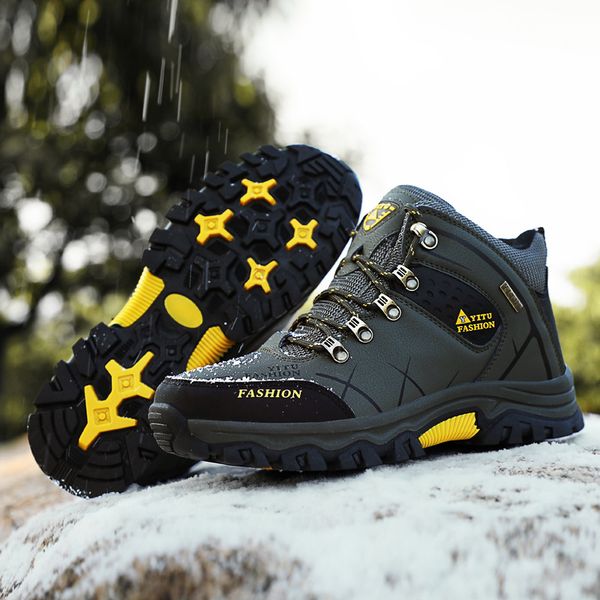 men winter snow boots warm super men waterproof leather sneakers outdoor male hiking boots work shoes 39-47, Black
men winter snow boots warm super men waterproof leather sneakers outdoor male hiking boots work shoes 39-47, Black