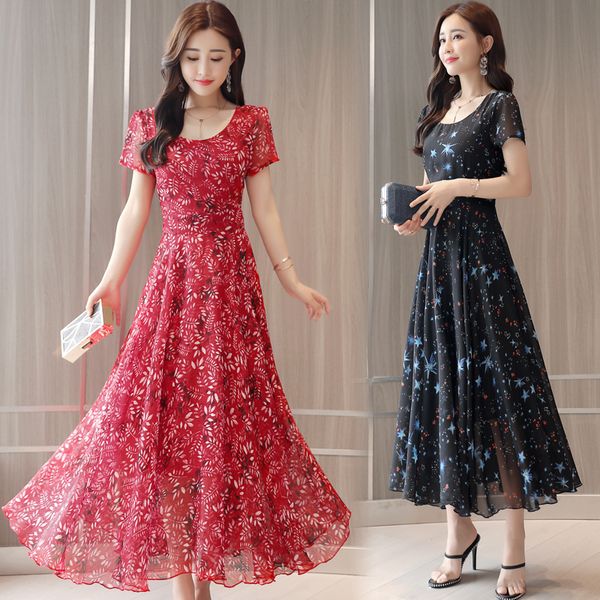 2019 elegant short sleeve evening party dress boho chiffon beach dress woman o-neck summer long maxi vestidos, Black;gray
2019 elegant short sleeve evening party dress boho chiffon beach dress woman o-neck summer long maxi vestidos, Black;gray