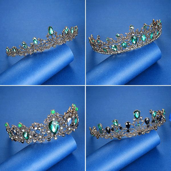 minlover green crystal baroque bride tiaras and crowns for women wedding hair ornament accessories queen diadem crown headband, Golden;white 
minlover green crystal baroque bride tiaras and crowns for women wedding hair ornament accessories queen diadem crown headband, Golden;white