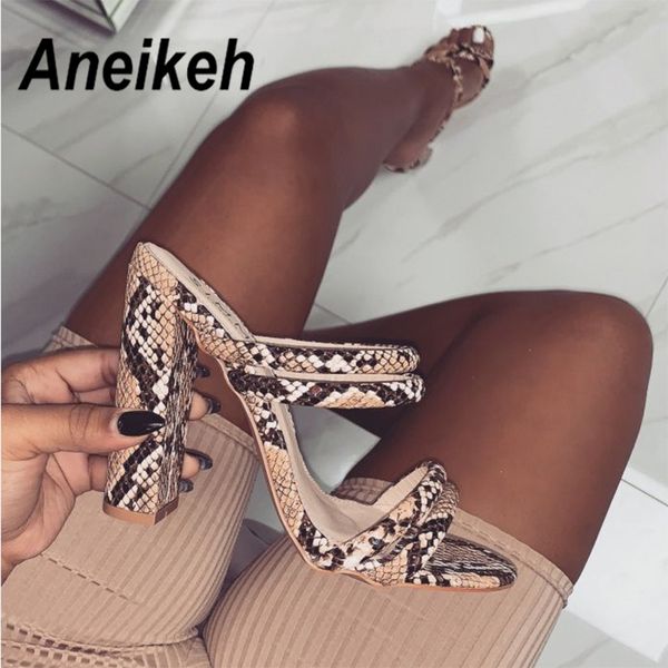 aneikeh 2019 summer new women's slippers fashion snake strips with fish mouth open toe high heel slippers size 35-40, Black
aneikeh 2019 summer new women's slippers fashion snake strips with fish mouth open toe high heel slippers size 35-40, Black