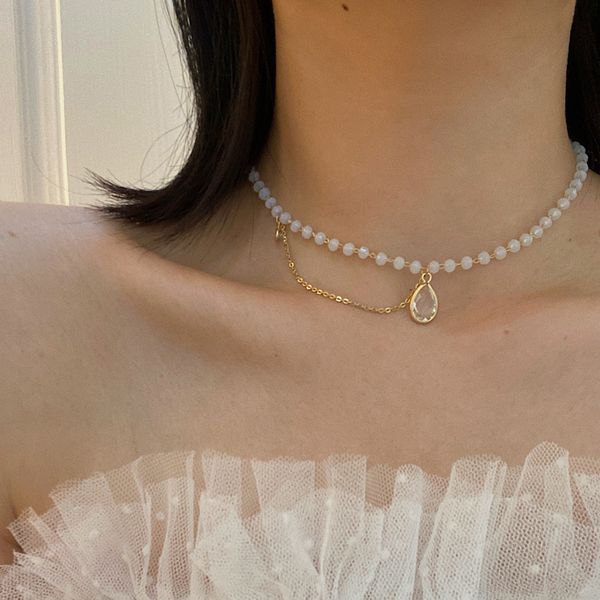 aomu 2020 french style crystal droplet choker zircon pendant clavicle chain fashion necklace for women jewelry party new, Golden;silver
aomu 2020 french style crystal droplet choker zircon pendant clavicle chain fashion necklace for women jewelry party new, Golden;silver