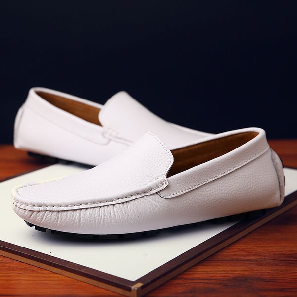 men loafers real leather shoe all white fashion men boat shoes men casual leather shoes male flat sneakers size 39-44, Black
men loafers real leather shoe all white fashion men boat shoes men casual leather shoes male flat sneakers size 39-44, Black