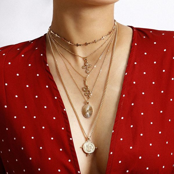 vintage multilayer cross snake jesus figure pendant necklace for women geometric round long necklace jewelry kolye xr2870, Silver
vintage multilayer cross snake jesus figure pendant necklace for women geometric round long necklace jewelry kolye xr2870, Silver