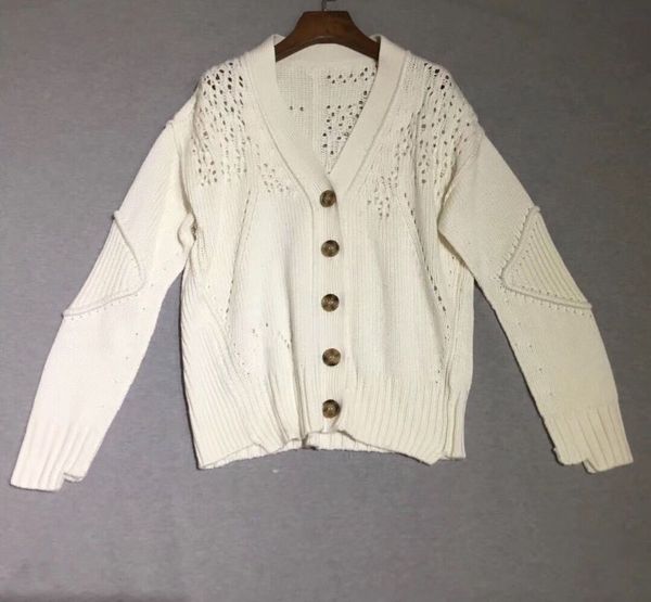 woman white knit cardigan jacket hollow out detail v-neck long sleeves knitwear sweaters 2020
woman white knit cardigan jacket hollow out detail v-neck long sleeves knitwear sweaters 2020