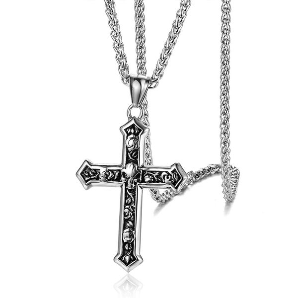 retro cross skull men's necklace ghost head skeleton pendant necklaces long chain link 24'' punk christian male jewelry, Silver
retro cross skull men's necklace ghost head skeleton pendant necklaces long chain link 24'' punk christian male jewelry, Silver