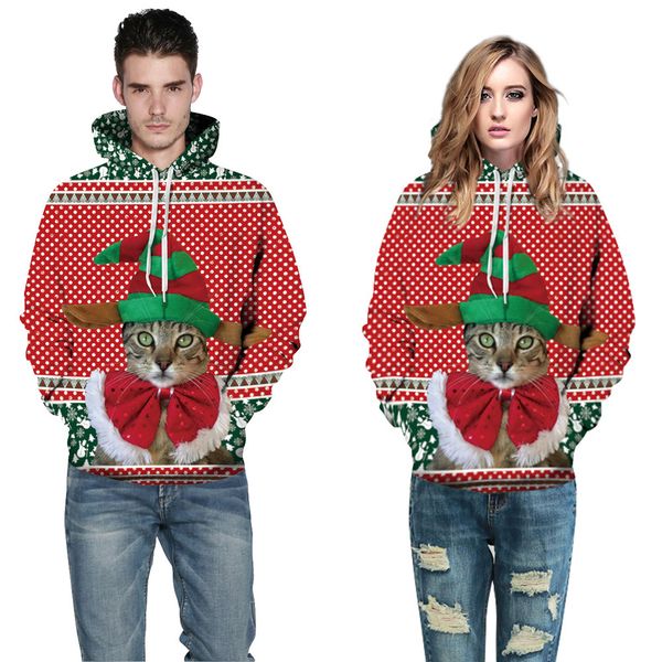 2019 autumn and winter new christmas couple models sweatershirt digital printing hooded baseball uniform women's clothing, Black
2019 autumn and winter new christmas couple models sweatershirt digital printing hooded baseball uniform women's clothing, Black