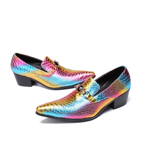 christia bella trendy fashion wedding party men's leather dress shoes colorful scales mid heel slip on men business shoes, Black
christia bella trendy fashion wedding party men's leather dress shoes colorful scales mid heel slip on men business shoes, Black
