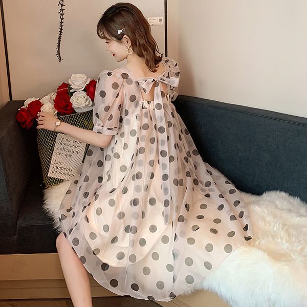 9471#maternity dress summer chiffon dot color block short sleeve loose stylish dress for pregnant women mom, White
9471#maternity dress summer chiffon dot color block short sleeve loose stylish dress for pregnant women mom, White