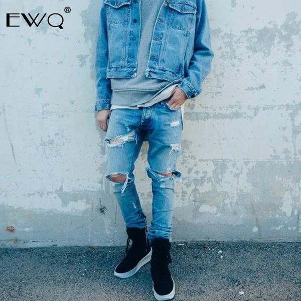 ewq 2019 new arrival men clothing chic holes zipper denim pants mid-waits straight long solid pants for male hd578, Blue
ewq 2019 new arrival men clothing chic holes zipper denim pants mid-waits straight long solid pants for male hd578, Blue