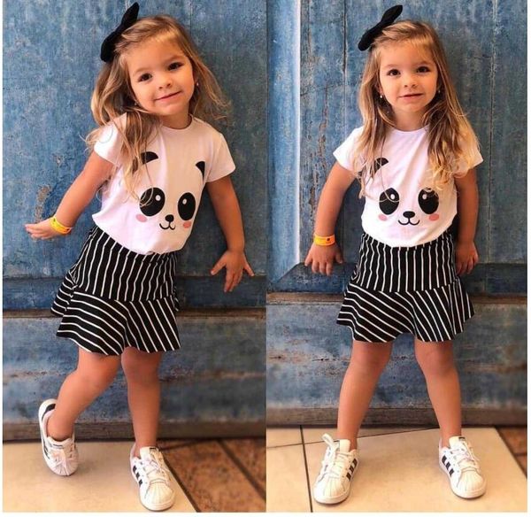girl panda print short sleeve t-shirt set baby summer round collar and skirt suit kids summer clothes two pieces zht 226, White
girl panda print short sleeve t-shirt set baby summer round collar and skirt suit kids summer clothes two pieces zht 226, White