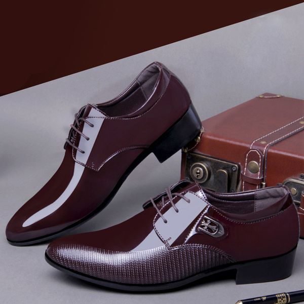 men designer shoes men formal wedding shoes men patent leather buty meskie sapato social masculino zapatos hombre vestir, Black
men designer shoes men formal wedding shoes men patent leather buty meskie sapato social masculino zapatos hombre vestir, Black