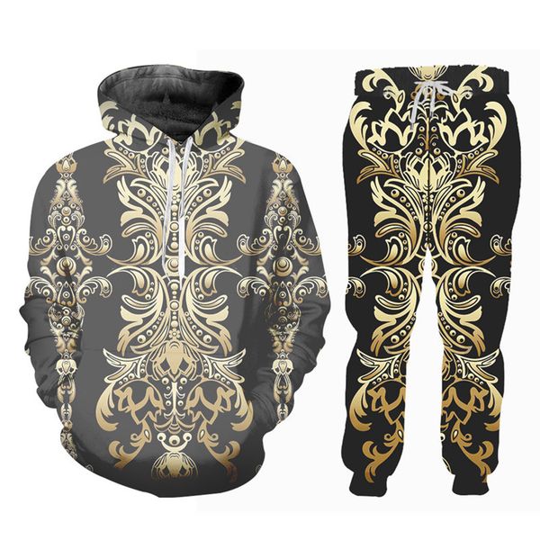 custom s-6xl men's casual hoodie tracksuit set luxury baroque floral long sleeve full-zip running jogging athletic sweat suits, Gray
custom s-6xl men's casual hoodie tracksuit set luxury baroque floral long sleeve full-zip running jogging athletic sweat suits, Gray