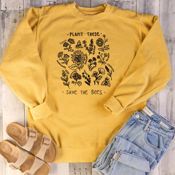 plant these wildflower printed sweatshirts women vintage tumblr graphic pullover autumn stylish funny hoodies rescue the bees, Black
plant these wildflower printed sweatshirts women vintage tumblr graphic pullover autumn stylish funny hoodies rescue the bees, Black