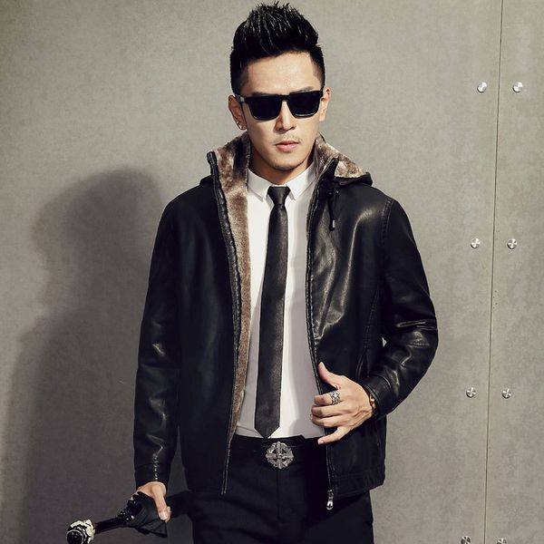 men's leather & faux 2021 winter jacket pu men internal cotton mens genuine warm jaqueta de couro mascul, Black
men's leather & faux 2021 winter jacket pu men internal cotton mens genuine warm jaqueta de couro mascul, Black