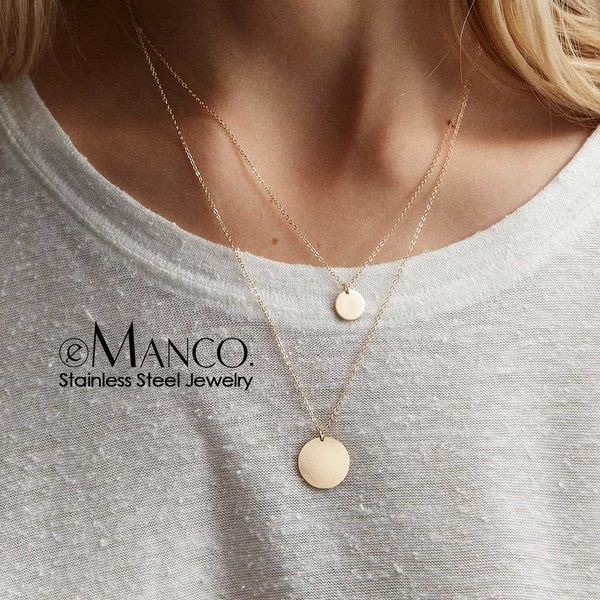 e-manco da cor do ouro colar de corrente para as mulheres gargantilha colar rodada coin pingentes de aço inoxidável dup, Silver
e-manco da cor do ouro colar de corrente para as mulheres gargantilha colar rodada coin pingentes de aço inoxidável dup, Silver
