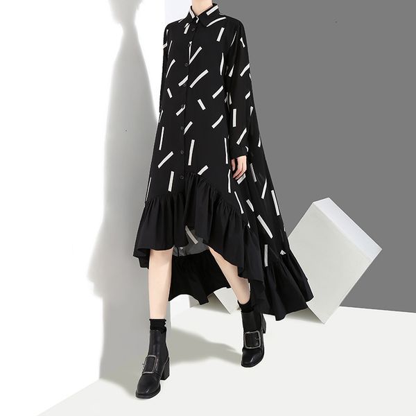 women designer clothes long sleeve dress 2019 women spring black shirt dress geometrical pattern long sleeve loose party dresses clubwear, Black;gray
women designer clothes long sleeve dress 2019 women spring black shirt dress geometrical pattern long sleeve loose party dresses clubwear, Black;gray