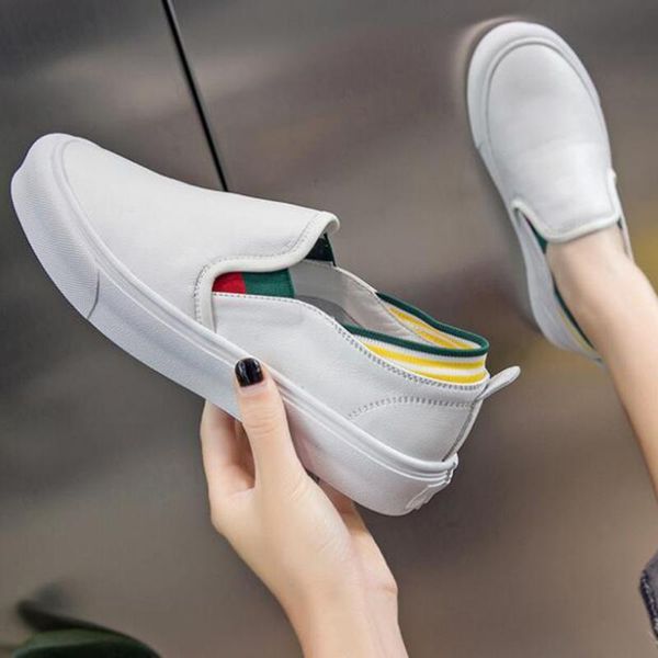 new women's shoes autumn female cow genuine leather white vulcanized shoes flats loafers slip on leisure single sh339, Black
new women's shoes autumn female cow genuine leather white vulcanized shoes flats loafers slip on leisure single sh339, Black