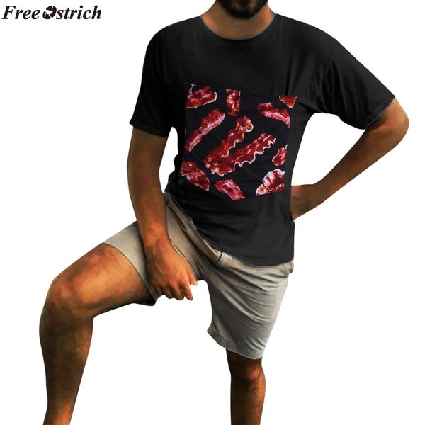 ostrich summer fashion men cotton 3d bacon print short-sleeved t-shirt o-neck male comfortable loose casual plus size, White;black
ostrich summer fashion men cotton 3d bacon print short-sleeved t-shirt o-neck male comfortable loose casual plus size, White;black