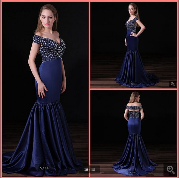 2019 new arrival mermaid elastic satin off the shoulder prom dresses v neckline beaded crystals sparkly formal prom gowns sale, Black
2019 new arrival mermaid elastic satin off the shoulder prom dresses v neckline beaded crystals sparkly formal prom gowns sale, Black