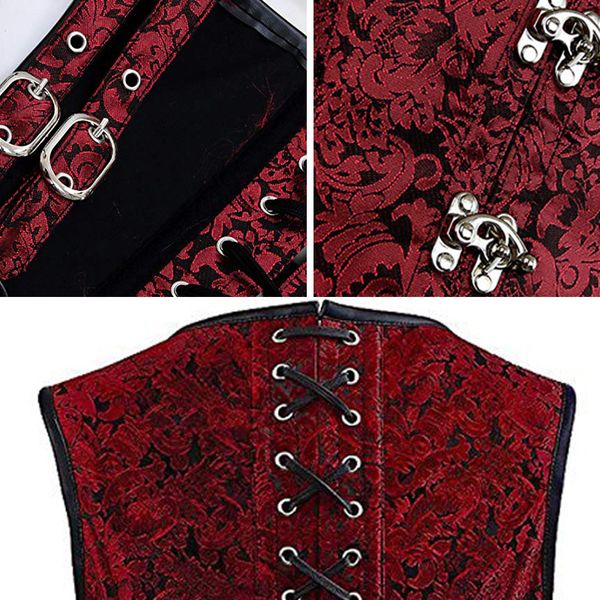 women's steampunk gothic corset steel boned lingrie overbust corset vest bustier bodyshaper top, Black;white
women's steampunk gothic corset steel boned lingrie overbust corset vest bustier bodyshaper top, Black;white
