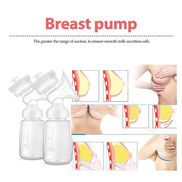 powerful automatic electric double breast pumps manual breast pump nipple suction breast baby feeding pump milk sucker, White
powerful automatic electric double breast pumps manual breast pump nipple suction breast baby feeding pump milk sucker, White