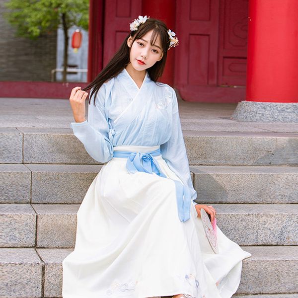 women hanfu sets traditional chinese dress sakura embroidery folk dance fairy dress princess cosplay stage wear ancient costume, Black;red
women hanfu sets traditional chinese dress sakura embroidery folk dance fairy dress princess cosplay stage wear ancient costume, Black;red
