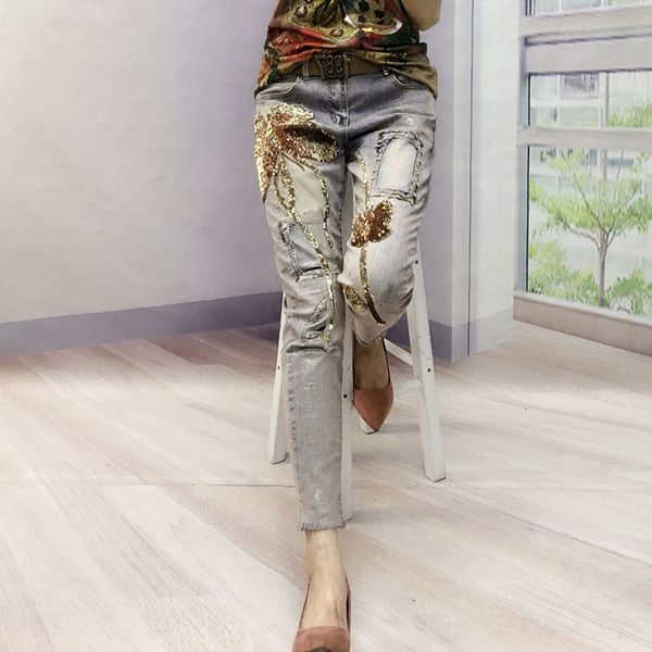 3d flower jeans sequins fashion slim denim pants vintage women ripped hole skinny pencil jeans trousers, Blue
3d flower jeans sequins fashion slim denim pants vintage women ripped hole skinny pencil jeans trousers, Blue