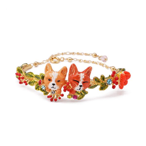 new hand-painted enamel glaze chihuahua dog puppy bracelet women's forest gem leaf bracelet, Golden;silver
new hand-painted enamel glaze chihuahua dog puppy bracelet women's forest gem leaf bracelet, Golden;silver