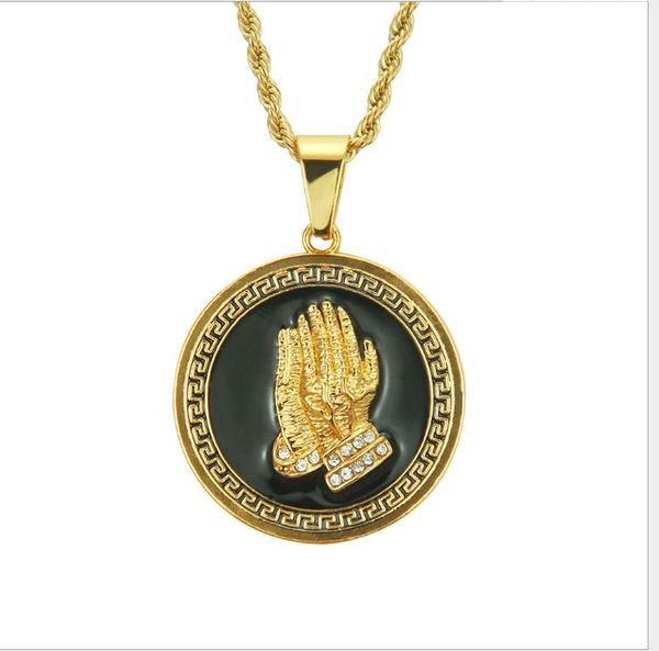 the hand of oil prayer in european and american fashion round painting hanging necklace for men hip-hop necklace jewelry, Silver
the hand of oil prayer in european and american fashion round painting hanging necklace for men hip-hop necklace jewelry, Silver