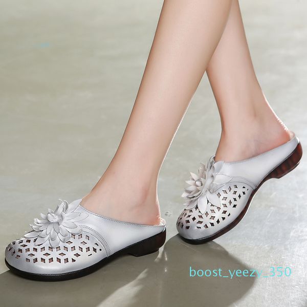 women genuine leather slippers flat heels summer shoes for women flower hollow slippers mule retro handmade slipper b35, Black
women genuine leather slippers flat heels summer shoes for women flower hollow slippers mule retro handmade slipper b35, Black