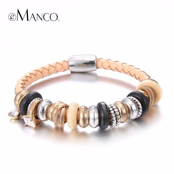 emanco women's bracelets for women vintage beads & light brown pu leather magnet bracelet homme wristband jewelry y200323, Golden;silver
emanco women's bracelets for women vintage beads & light brown pu leather magnet bracelet homme wristband jewelry y200323, Golden;silver