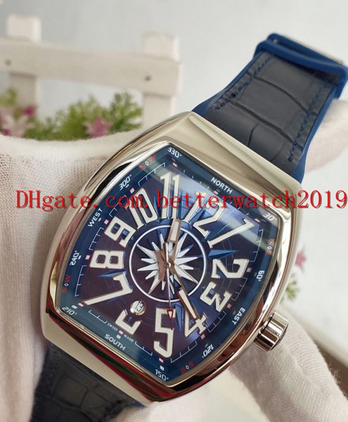 new men's sport watches collection vanguard v 45 sc dt yachting blue date dial automatic mens watch silvery case leather band, Slivery;brown
new men's sport watches collection vanguard v 45 sc dt yachting blue date dial automatic mens watch silvery case leather band, Slivery;brown