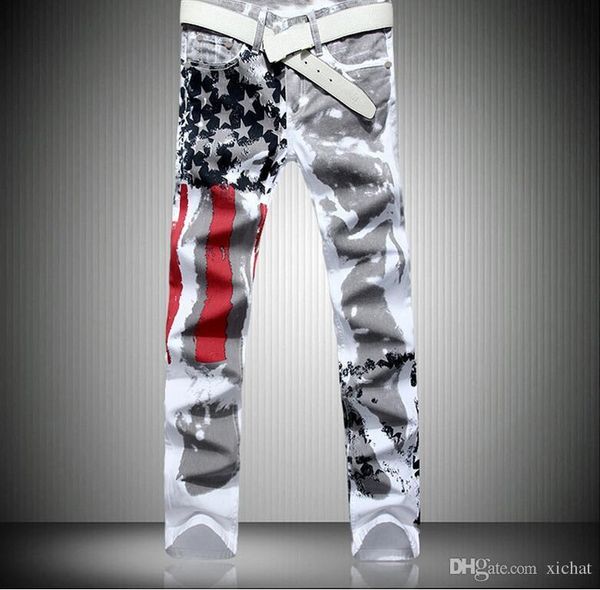 2018 autum big size jeans new flage printing white jeans denim white pants casual streight leg jeans size 28-44 tx8231, Blue
2018 autum big size jeans new flage printing white jeans denim white pants casual streight leg jeans size 28-44 tx8231, Blue