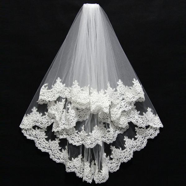 short 2 layer whole wedding veils lace edge wedding accessories bridal veil velos de novia7090229, Black
short 2 layer whole wedding veils lace edge wedding accessories bridal veil velos de novia7090229, Black