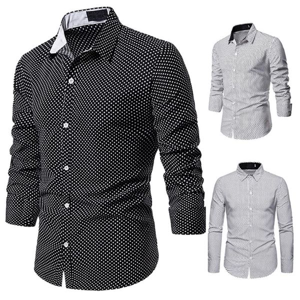 nice casual men shirt autumn long sleeve slim blouse polka dot fit turn down collar mens shirts dress, White;black
nice casual men shirt autumn long sleeve slim blouse polka dot fit turn down collar mens shirts dress, White;black
