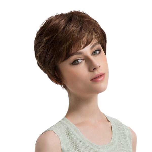 10inch fashion women synthetic natural fluffy short layered straight full hair wigs with cap mix brown, Black
10inch fashion women synthetic natural fluffy short layered straight full hair wigs with cap mix brown, Black