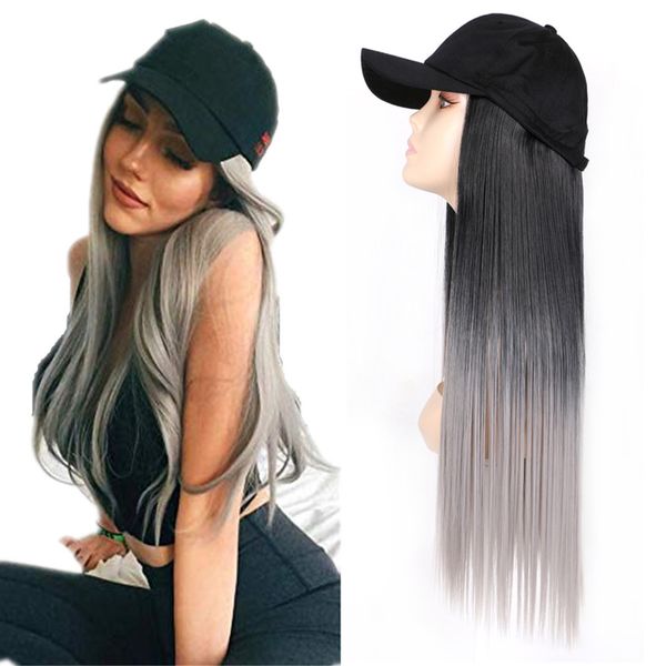 mtmei baseball cap with hair synthetic hair hats with attached black hat with long straight hair for women daily party use
mtmei baseball cap with hair synthetic hair hats with attached black hat with long straight hair for women daily party use