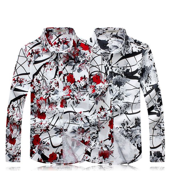 white mens flower shirt long sleeve large size 5xl shirts fashion casual shirt men spring and autumn man camisa masculina, White;black
white mens flower shirt long sleeve large size 5xl shirts fashion casual shirt men spring and autumn man camisa masculina, White;black