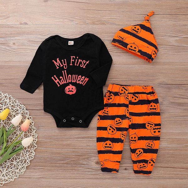 halloween toddler baby clothing winter fashion letter print romper+pumpkin print pants+hat set outfit costume roupa infantil, White
halloween toddler baby clothing winter fashion letter print romper+pumpkin print pants+hat set outfit costume roupa infantil, White