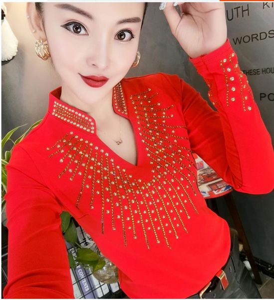 autumn women bead work t-shirts lady bead work dancing t-shirts female gold women pullovers party gold shirts, White
autumn women bead work t-shirts lady bead work dancing t-shirts female gold women pullovers party gold shirts, White